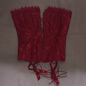 Red Lace Print Corset